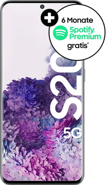 Samsung Galaxy S20 5G (128GB) + 6 Monate Spotify Premium gratis |  für nur 29€ Einmalzahlung mit Telekom Magenta Mobil S Young (15GB LTE 5G) I Normalpreis (12GB LTE 5G) 1.107,80€ | Jetzt zuschlagen