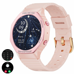 LIGE Smartwatch Damen, 1,32" HD Smartwatch mit Telefonfunktion, Fitnessuhr mit 100+Sportmodi, IP68 Wasserdicht Sportuhr mit Herzfrequenz, Blutdruck, Schlaf Monitor,Smart Watch für Android iOS, Rosa Lila Pulver