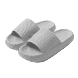 Yeeteepot Herren Damen Badeschlappen Cozislides Dusch Badeschuhe Bequeme Home Slippers Wolke Hausschuhe Badelatschen Sommer Rutschfeste Pantoffeln 38/39 EU Grau