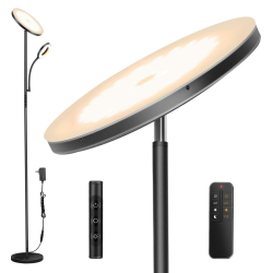 LED Stehlampe, 3600LM 42W Helle Deckenfluter mit Bogen Leselampe, Moderne Standleuchte mit Fernbedienung & Touch-Steuerung, 2700K-6500K Stufenlos Dimmbare Standleuchte fĂŒr Wohnzimmer Schlafzimmer BĂŒro