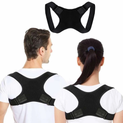 MELARQT Rücken Geradehalter, Haltungskorrektur Schultergurt Herren und Damen, Rückenstützgürtel für Gesunde Körperhaltung, Rückengurt für Gerade Haltung, Verstellbare Rückenstütze für Nacken, Rücken Schwarz