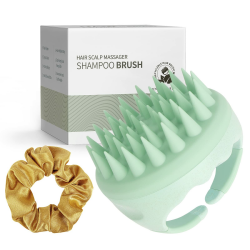 AIMIKE Kopfhaut Massagebürste Shampoo Bürste, Umweltfreundlich Silikon Shampoo Haarbürste für Peeling und stimulieren das Haarwachstum, Reduziert Schuppen, Scalp Massager für Nass Trocken Haar(Grün) 1 Stck Kopfmassagegerät Grün
