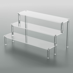 Coolzon Acryl Riser Display Ständer, 3-stufiger klarer Acryl Display Ständer, Acryl-Display-Ständer für Figuren, Cupcakes, Dessert, Parfüm, Nagellack, Kosmetik