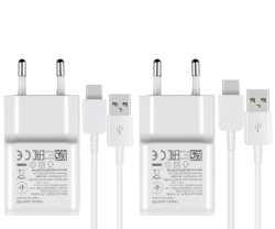 2 Stück USB Ladegerät Stecker, Schnellladegerät Netzteil mit USB C Kabel kompatibel mit Samsung Galaxy A52,A52S,A53,A33,S21,S20 FE,S10,S9,S8 Plus,Z Flip3,Z Fold3,M53 5G, und andere Smartphones (Weiß) 2Pack weiß