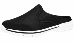 ChayChax Weiche Pantoffeln Hausschuhe Slip On Bequeme Haus Pantoletten Mules rutschfest Slipper Indoor Outdoor für Damen Herren 46 EU Schwarz Weiß
