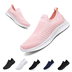 Slip On Sneakers Herren Damen Nurse Schuhe Walkingschuhe Outdoor Turnschuhe Sportschuhe Gym Bequem Leichte Schuhe Atmungsaktiv Freizeitschuhe Memory Foam Fitness Sporthalle 37 EU Rosa