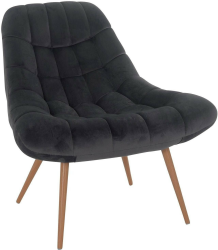 SalesFever Loungesessel XXL 76x85cm Samt grau/natur (390641)