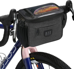 flintronic 6L Fahrradkorb vorne Tasche, Wasserdichter Fahrradkorb Tasche mit ouchscreen Vorne Fahrradtasche und Abnehmbarem Schultergurt fĂŒr alle Handy A-schwarz