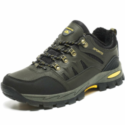 Littleplum Herren Winterschuhe Warm Gefüttert Outdoor Camping Wanderschuhe Herren Wasserdicht Trekkingschuhe 44 EU A Grün