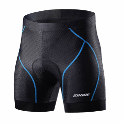 Souke Sports Herren Radunterhose Herren Radfahren Unterwäsche 4D Gepolstert Atmungsaktiv Fahrrad Unterwäsche Short mit Rutschhemmendem Beingreifer L Blau