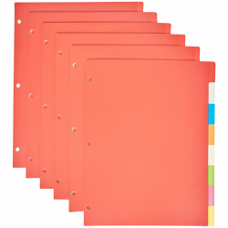 Amazon Basics 3 Ringordner mit 8 Registern, 6 Stück, Buchstabengröße, Mehrfarbig