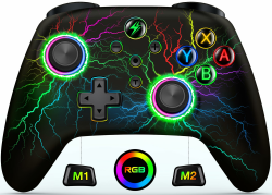 HELLCOOL Switch Controller, Wireless Spiele Controller für Nintendo Switch, Pro Controller für Nintendo Switch/Lite/OLED Konsole, Switch Controller Spiel Zubehör mit Fesselnde RGB Licht und Aufwecken