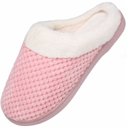 Mishansha Hausschuhe Winter Warm Pantoffeln mit Memory Foam Sohle, Unisex-Erwachsene 42/43 EU Pink