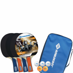 Donic-Schildkröt Tischtennis-Set Hobby, für 4 Spieler (4 Schläger, 5 Bälle, in Tragetasche, gute Freizeitqualität), 788603 Einheitsgröße Single