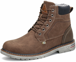 Mishansha Herren Winterstiefel Warme Gefüttert Winterschuhe Rutschfest Klassische Winter Boots 41 EU Braun