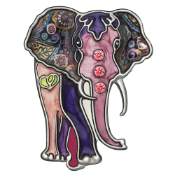 DUOWEI Emaille Glänzend Strass Elefant Brosche Elegante Tiere Anstecknadel Revers Kleidung Schal Frauen Teenager Schmuck Geschenk Violett