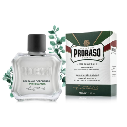 Proraso After Shave Balsam, 100 ml, erfrischendes Aftershave ohne Alkohol mit Eukalyptusöl und Menthol belebt die Haut, Made in Italy, Weiß