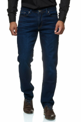 JEEL Herren-Jeans - Regular-Fit Straight-Cut - Stretch - Jeans-Hose Basic Washed 36W / 34L 01-navy