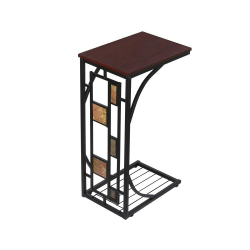Yaheetech Stabiler Beistelltisch Couchtisch Kaffeetisch Teetisch Wohnzimmertisch mit praktischer Ablage 21 x 30,5 x 53 cm Bunt