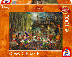 Schmidt Spiele 58033 Thomas Kinkade, Disney, Mickey & Minnie Halloween Fun, 1000 Teile Puzzle