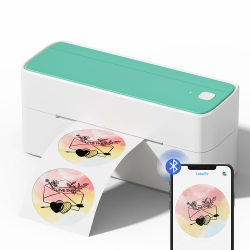 Phomemo 241BT Etikettendrucker - Bluetooth DHL Etikettendrucker für Versandpakete Etiketten 4X6 Thermodrucker für Barcode Versandetiketten Kompatibel mit Ebay,Amazon,Etsy,Shopify, UPS Grün