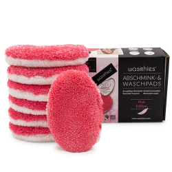 waschies Waschbare Abschmink-Pads, wiederverwendbar, porentiefe Reinigung nur mit Wasser, hautschonend, hypoallergen, supersoft, pink, 7er-Set 1 stück (7er Pack) Pink