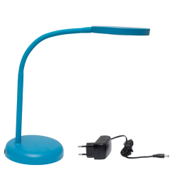 MAUL LED-Tischleuchte MAULjoy – kleine Arbeitsplatzleuchte für Homeoffice und Schüler-Schreibtisch – flexible Schreibtischlampe mit 3000K Farbtemperatur – atlantic blue