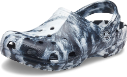 Crocs Unisex Classic Marbled Clogs 38/39 EU White Black