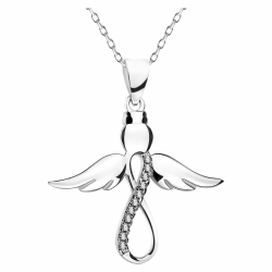 Sofia Milani - Damen Halskette 925 Silber - mit Zirkonia Steinen - Schutzengel Anhänger - 50157