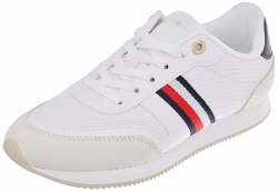 Tommy Hilfiger Damen Läufer mit Streifen Runner Sneaker 41 EU Weiß