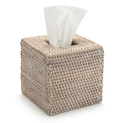 Kosmetiktücher Box aus Rattan Taschentücherbox Natur für Zuhause/Büro/Auto Honigbraun (Weiß, 14x14x15cm) Weiß 14x14x15cm