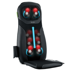 HoMedics Shiatsu Rückenmassagegerät Massagesessel, Ganzkörpermassagegerät mit Shiatsu-Heizung Eigenschaften, Vibrationsmodi und Fernsteuerung - Schwarz