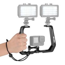 NEEWER Action Kamera Unterwasser Tauchgerät, Aluminiumlegierung schwarzer U förmiger Handgriff mit 1/4" Schraube, Cold Shoe, kompatibel mit GoPro Hero 12 11 10 9 8 7 Hero DJI Osmo Action 1 2 3, AC001