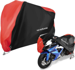 XL Motorrad Abdeckplane Outdoor NEVERLAND Motorradabdeckung Motorradgarage Atmungsaktiv Wasserdicht Winterfest Roller Abdeckhaube Garage 2 Schlösser 210D Oxford Stoff 245 * 105 * 125cm Upgrade XL(245*105*125cm)