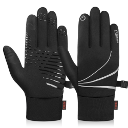 Ruixue Handschuhe Kinder Winter Warme Winterhandschuhe - Kids Anti-Rutsch Winddicht Laufhandschuhe Fahrradhandschuhe Fleece Wasserabweisend, Radhandschuhe Outdoor Sport für 4-12 Schwarz-TM12 S(4-6 Jahre)