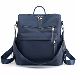 ZOCILOR Damen Mode Rucksack Handtasche Vielseitiges Design Wandlungsfähige Umhängetasche und Schultertasche aus PU-Leder Reisetasche Blaues Nylon
