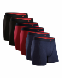 DANISH ENDURANCE Boxershorts Herren 6er Pack, Superweicher Komfort, Elastischer Bund, Ohne Zettel, Herren Unterhosen mit Eingriff oder ohne XXL Mehrfarbig (2x Schwarz, 2x Rot, 2x Marineblau)