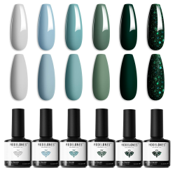 modelones UV Nagellack, Grün Blau 6 Farben Shellac Gel Nagellack Set, Soak Off Natur Gel Polish Nageldesigns, UV-LED Nagellack UV Gel Gel Lack, Gellack Nagellack für Anfänger Nail Art Maniküre Salon D-Grün