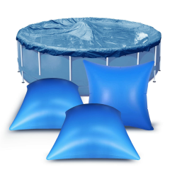 Poolkissen Winter Viereckig 4×4ft, Pool Kissen Überwinterung, Luftkissen Pool Winter, Pool Zubehör Aufblasbar für Poolabdeckung & Abdeckplanen Poolpolster Winterkissen mit Sicherheitsventil (3 Stück) 3 Stück 4×4ft