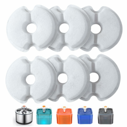 Yiupea Wasserbrunnen Filter 6 Stück, Trinkbrunnenfilter für 2 L & 2,5 L / 67oz & 84oz Katzenblüten-Trinkbrunnen, Baumwoll-Aktivkohle & Harz Katzenbrunnenfilter mit dreifacher Filtration