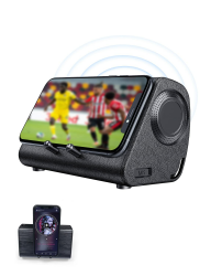 Bluedio MS (Mobile Soundbar) Tragbarer kabelloser Induktionslautsprecher mit Sensor-Handyständer-Halterung, ohne Bluetooth-Kopplung, Stereo-Dock für Telefon, Outdoor, Reisen, Home-Party (Schwarz)