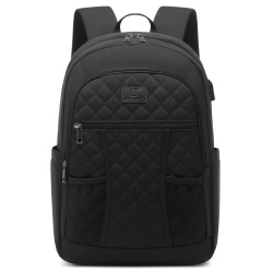 Myhozee Rucksack Damen Herren -15.6 Zoll Laptop Rucksack Schulrucksack MĂ€dchen Teenager,Wasserdicht Schultasche Daypack fĂŒr Schule Uni Arbeit Business Reise, Schwarz Schwarz-neu