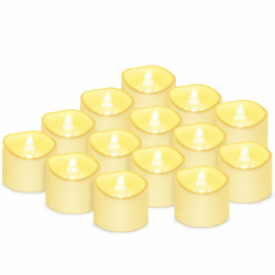 daphomeu Led Kerzen Flackernde Flamme Teelicht, Led Rauchlose Kerzenlampe Elektrische Tee Lampen Votivkerzen,3.2x3.6 cm 14 pezzi nella scatola
