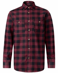 J.VER Herren Hemd Kariertes Freizeithemd Normale Passform Lange Ärmel Flanellhemden 6oz-dunkel Rot 3XL