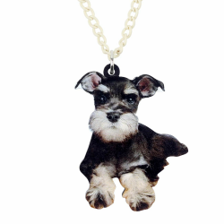 DOWAY Süßer Mini-Schnauzer-Anhänger aus Acryl für Damen und Mädchen, Dekoration für Partys, Geschenke Schwarz