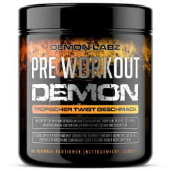 Pre Workout Demon - TROPISCHER TWIST Geschmack - Pre Workout Booster – Trainingsbooster Pulver mit Kreatin Monohydrat, Beta Alanin, Taurin, Citrullin & Koffein – Made in Germany (360g) Tropischer Twist Geschmack 360 g (1er Pack)