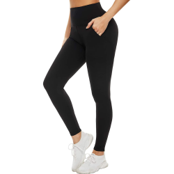 ACTINPUT Leggings Damen High Waist - Blickdicht Leggins Elastische Sportleggings Lang Yogahose Laufhose Für Gym Yoga Sport S-M 1 - Schwarz (Taille Kreuzen)