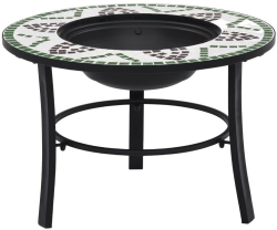 vidaXL Brasero Green Mosaic in Ceramic