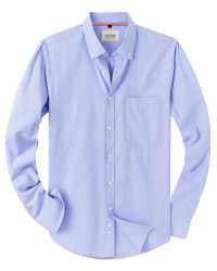 J.VER Herren Oxford Hemd Button Down Regular Fit Langarm Hemd Freizeit Businesshemden mit Tasche Blau Violett L