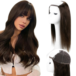 RUNATURE U Teil Perücke Echthaar Haarverlängerung 30cm 12 Zoll Farbe 2 Dunkelstes Braun Echthaar Halbperücke 100g U Teil Perücke Echthaar 30 cm 4-U-Part#2